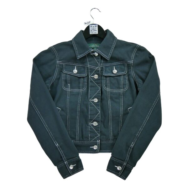 Veste en jean femme manches longues marine Polo Ralph Lauren Col Harrington