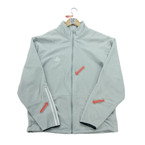 Veste polaires homme manches longues gris Adidas Col Montant