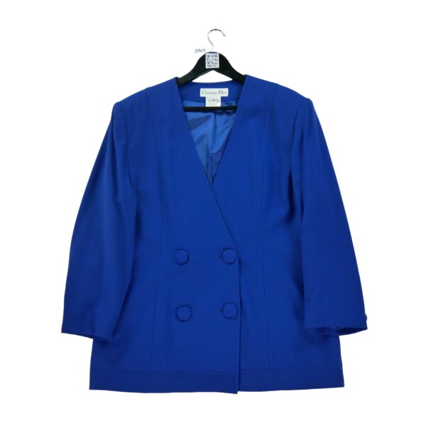 Blazer femme manches longues bleu Dior Col Officier