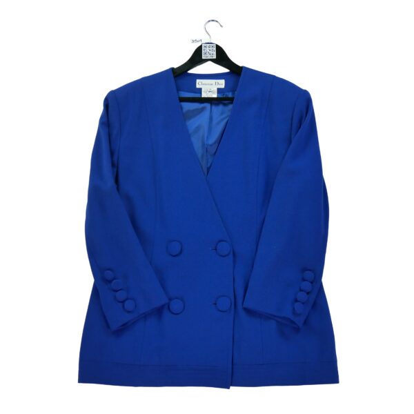 Blazer femme manches longues bleu Dior Col Officier