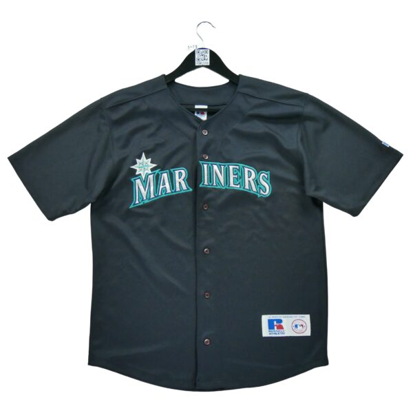 Maillot manches courtes enfant noir Russell Athletic Equipe Seattle Mariners