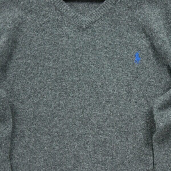 Pull homme manches longues gris Polo Ralph Lauren Motif chine Col V