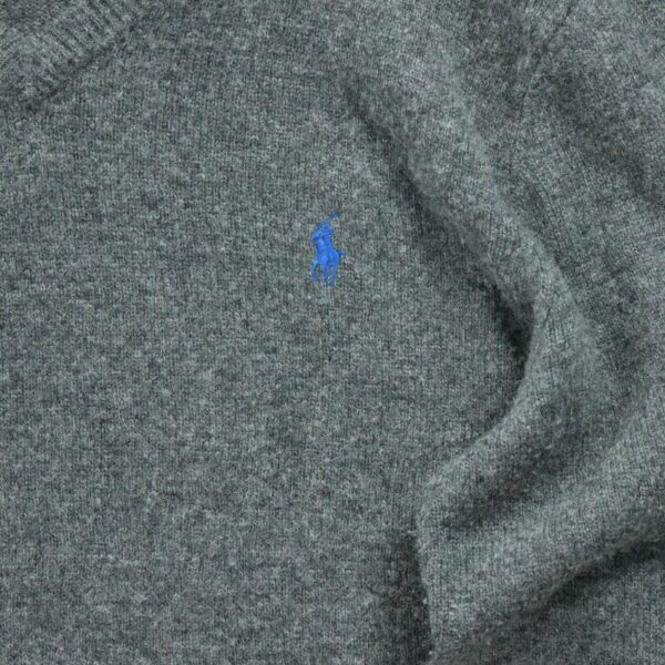 Pull homme manches longues gris Polo Ralph Lauren Motif chine Col V