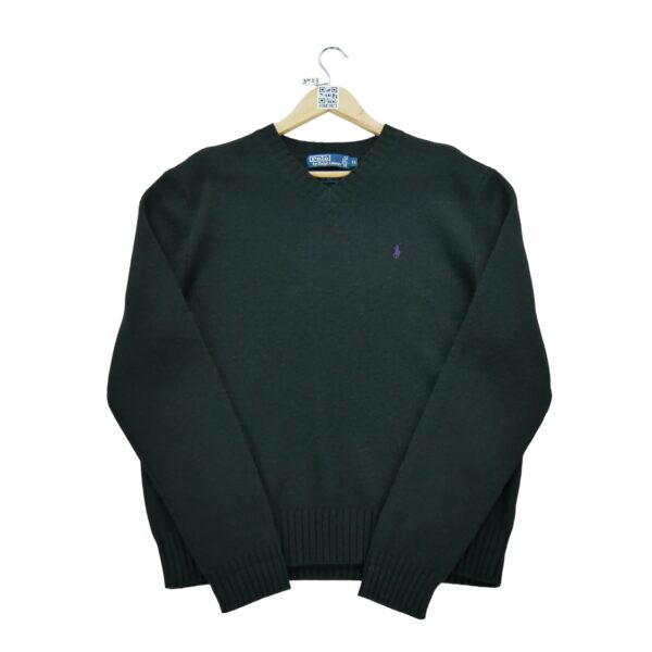 Pull homme manches longues noir Polo Ralph Lauren Col V