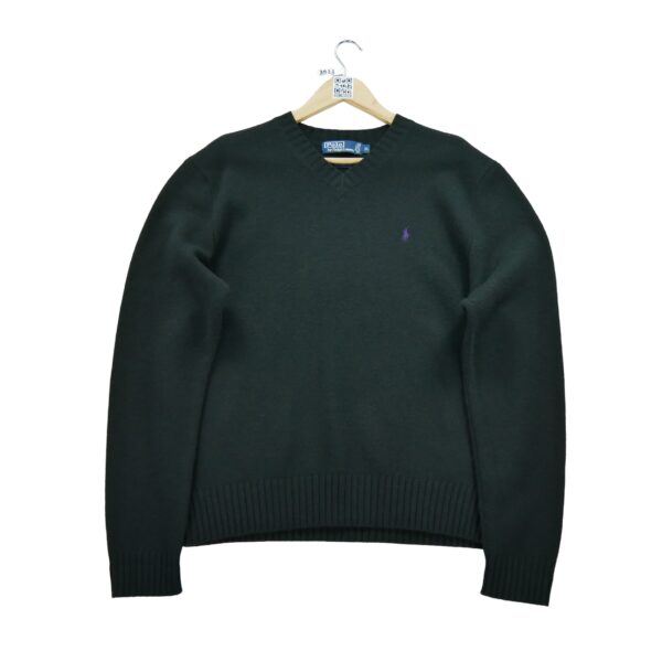 Pull homme manches longues noir Polo Ralph Lauren Col V