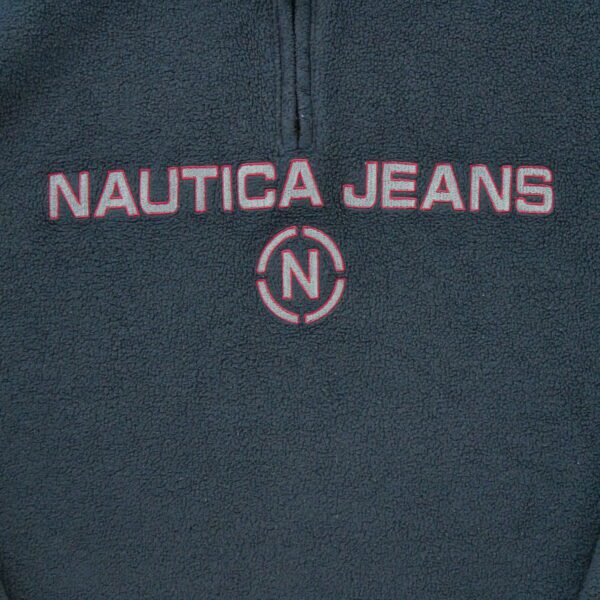 Pull polaires homme manches longues marine Nautica Motif brode Col Montant