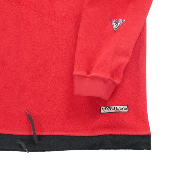 Pull polaires homme manches longues rouge Guess Col Montant