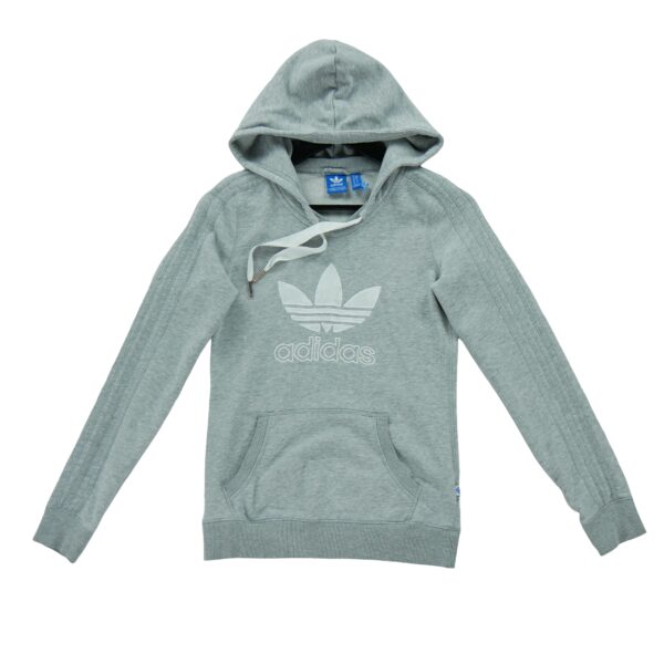 Sweat a capuche femme manches longues gris Adidas Motif chine Col Rond