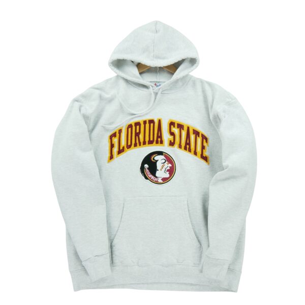 Sweat a capuche femme manches longues gris Majestic Motif chine Col Rond Equipe Florida State