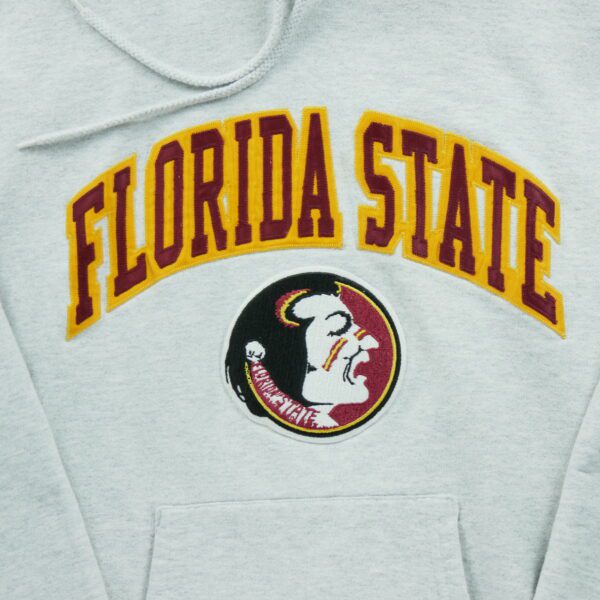 Sweat a capuche femme manches longues gris Majestic Motif chine Col Rond Equipe Florida State