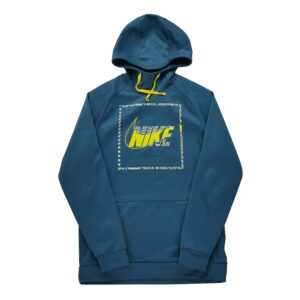 Sweat a capuche homme manches longues bleu Nike Motif imprime Col Montant