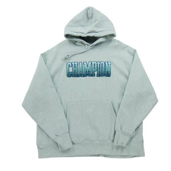 Sweat a capuche homme manches longues gris Champion Motif chine Col Rond