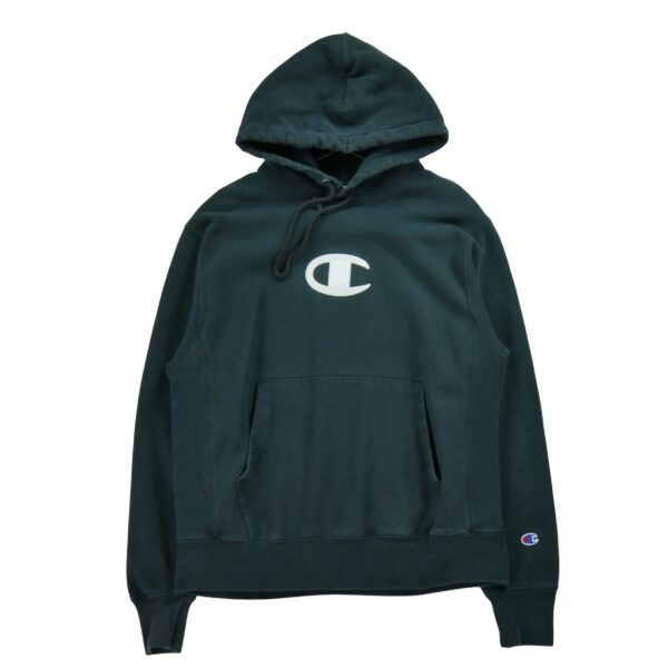 Sweat a capuche homme manches longues noir Champion Motif brode Col Rond