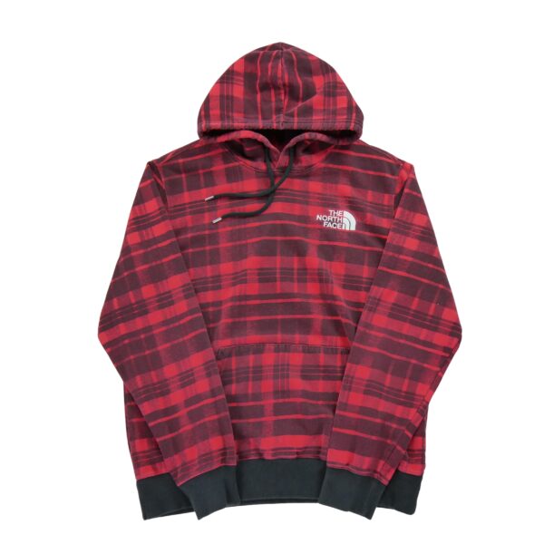 Sweat a capuche homme manches longues rouge The North Face Motif a carreaux Col Rond