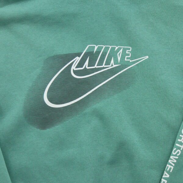 Sweat a capuche homme manches longues vert Nike Motif imprime Col Rond
