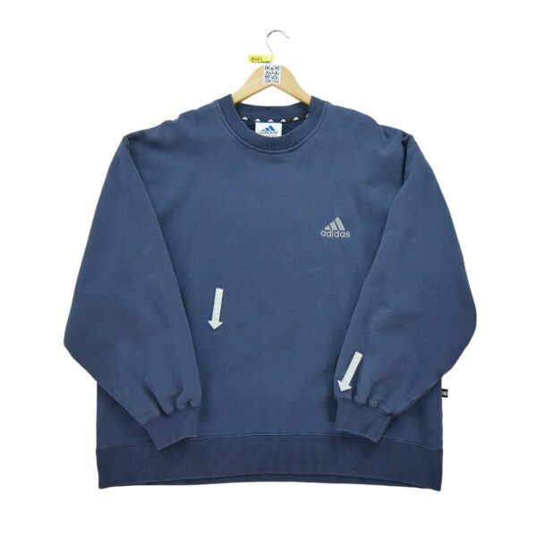 Sweat homme manches longues marine Adidas Col Rond