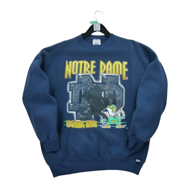 Sweat homme manches longues marine NCAA Motif imprime Col Rond Equipe Notre Dame