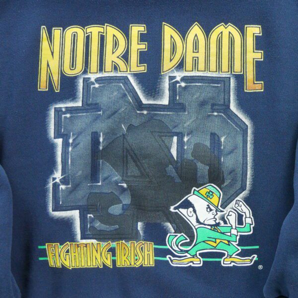 Sweat homme manches longues marine NCAA Motif imprime Col Rond Equipe Notre Dame