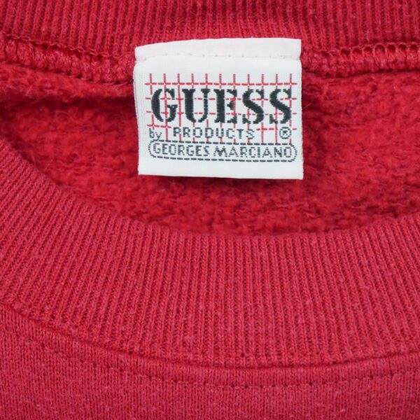 Sweat homme manches longues rouge Guess Col Rond