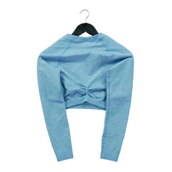 T shirt femme manches longues bleu clair Gymshark Motif chine Col Rond