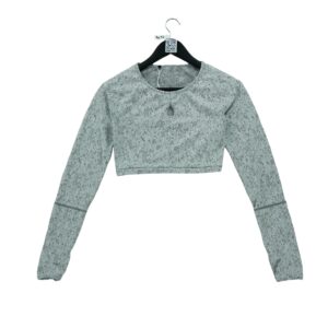 T shirt femme manches longues gris Gymshark Motif a motifs Col Rond