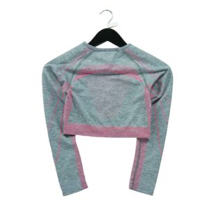 T shirt femme manches longues gris Gymshark Motif chine Col Rond