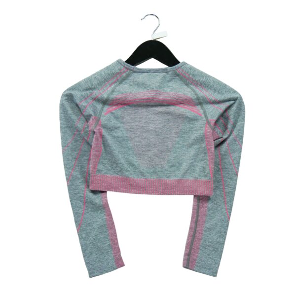 T shirt femme manches longues gris Gymshark Motif chine Col Rond