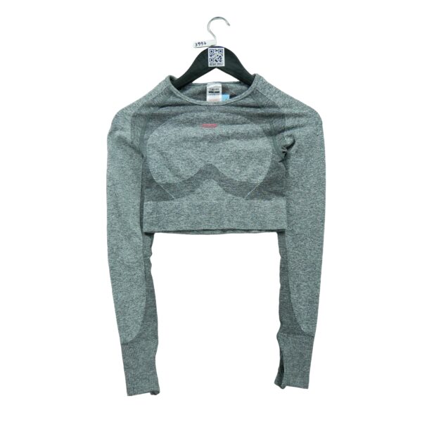T shirt femme manches longues gris Gymshark Motif chine Col Rond