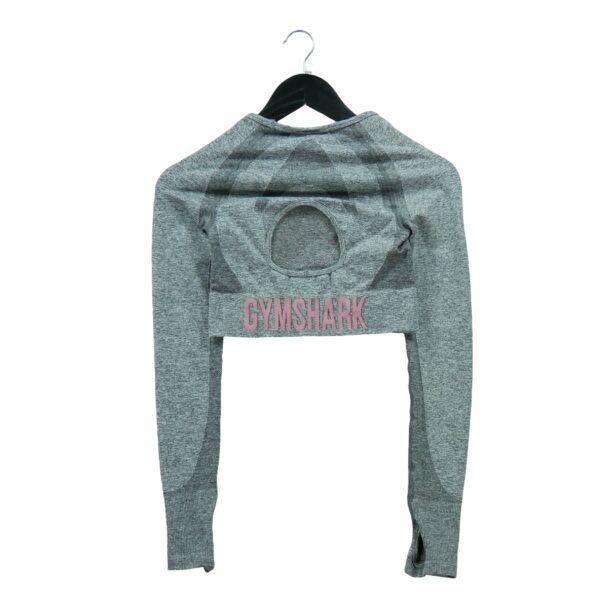 T shirt femme manches longues gris Gymshark Motif chine Col Rond
