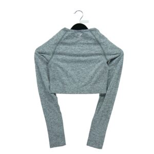T shirt femme manches longues gris Gymshark Motif chine Col Rond
