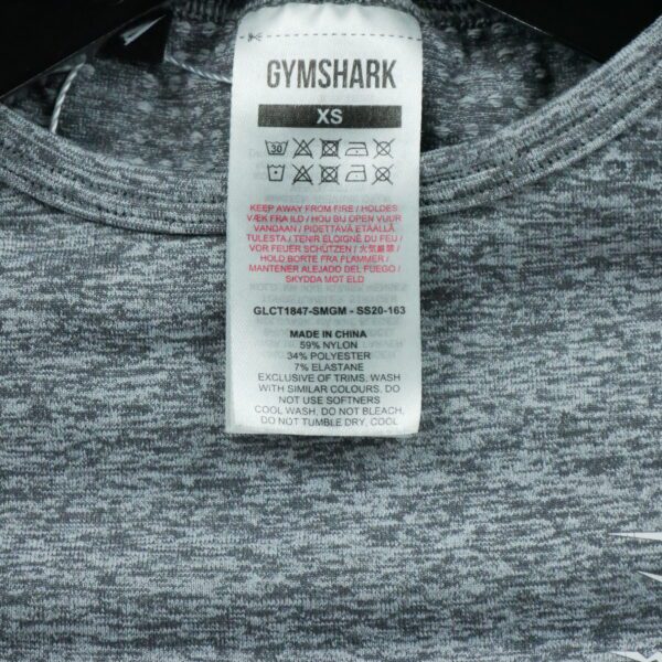 T shirt femme manches longues gris Gymshark Motif chine Col Rond