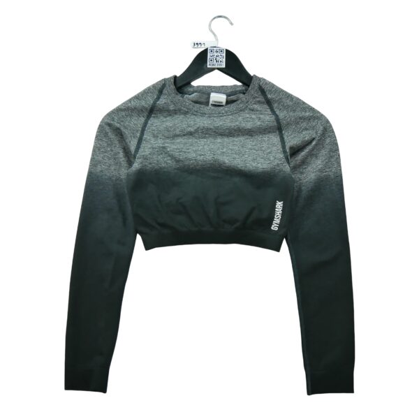 T shirt femme manches longues gris Gymshark Motif chine Col Rond