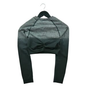 T shirt femme manches longues gris Gymshark Motif chine Col Rond