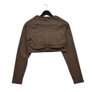 T shirt femme manches longues marron Gymshark Motif chine Col Rond