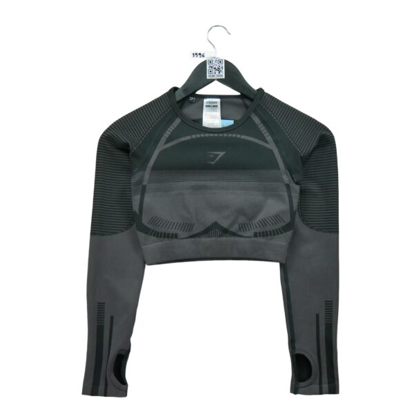 T shirt femme manches longues noir Gymshark Col Rond
