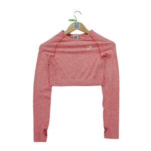 T shirt femme manches longues rose Gymshark Motif chine Col Rond