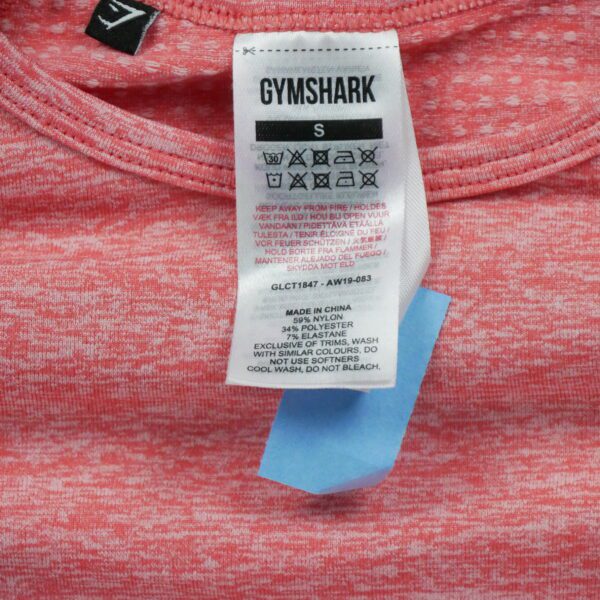 T shirt femme manches longues rose Gymshark Motif chine Col Rond