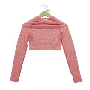 T shirt femme manches longues rose Gymshark Motif chine Col Rond