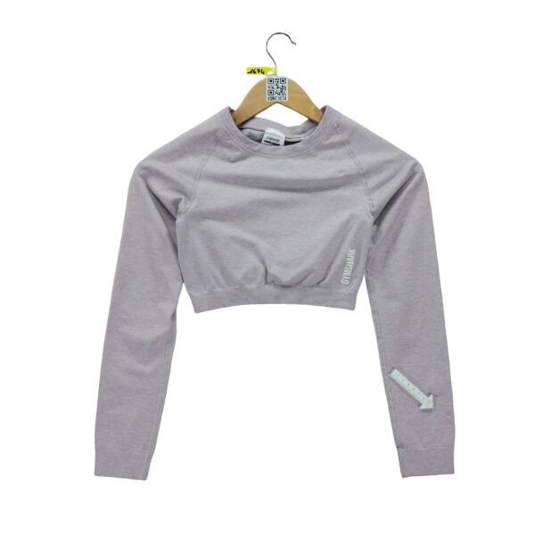 T shirt femme manches longues rose Gymshark Motif chine Col Rond