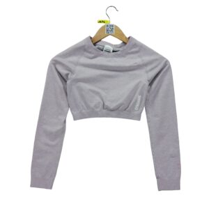 T shirt femme manches longues rose Gymshark Motif chine Col Rond