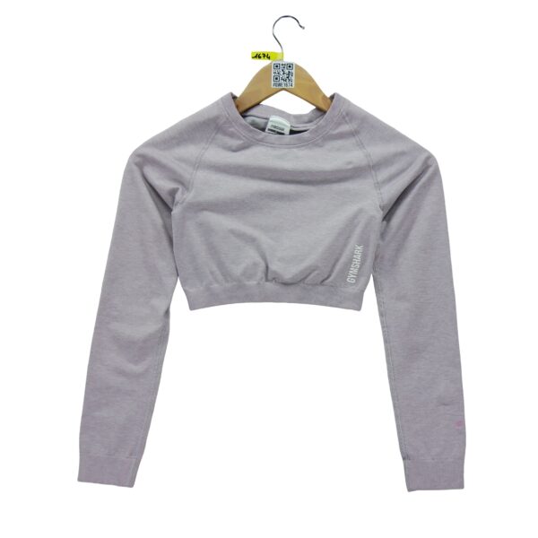T shirt femme manches longues rose Gymshark Motif chine Col Rond