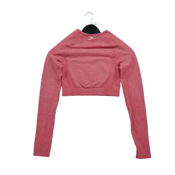 T shirt femme manches longues rouge Gymshark Motif chine Col Rond