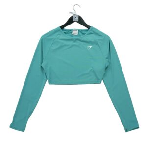T shirt femme manches longues turquoise Gymshark Col Rond