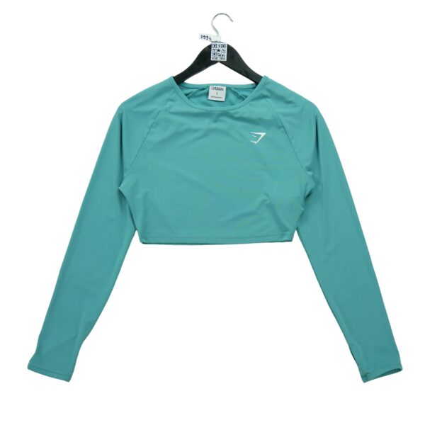 T shirt femme manches longues turquoise Gymshark Col Rond