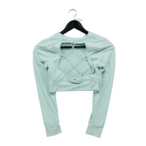 T shirt femme manches longues vert Gymshark Col V