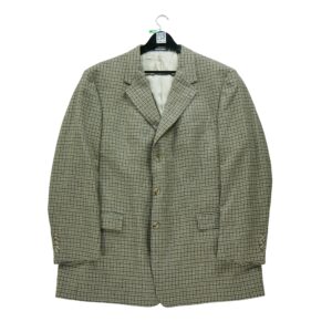 Blazer homme manches longues beige Burberry Motif a carreaux Col Officier