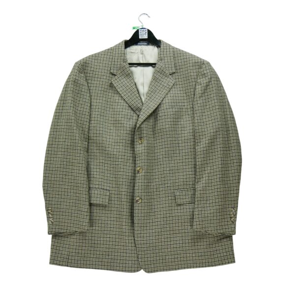 Blazer homme manches longues beige Burberry Motif a carreaux Col Officier