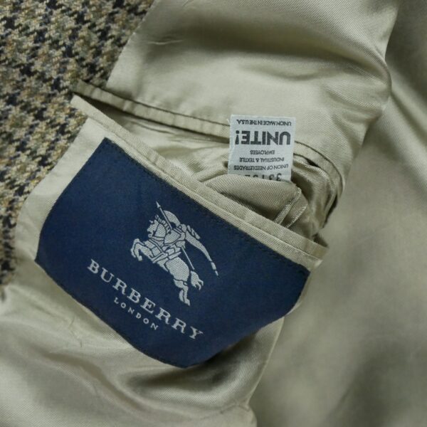Blazer homme manches longues beige Burberry Motif a carreaux Col Officier