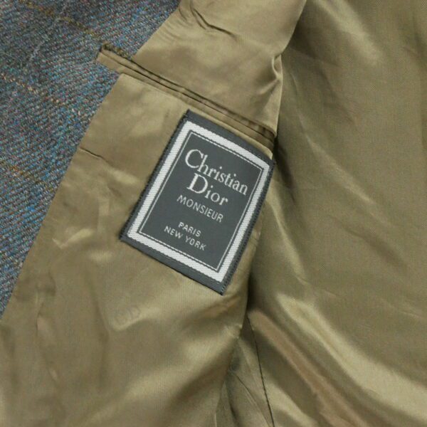 Blazer homme manches longues gris Dior Motif a carreaux Col Revert