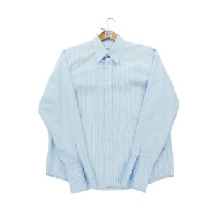 Chemise classiques bouton de manchette homme manches longues bleu clair Yves Saint Laurent Motif a rayures